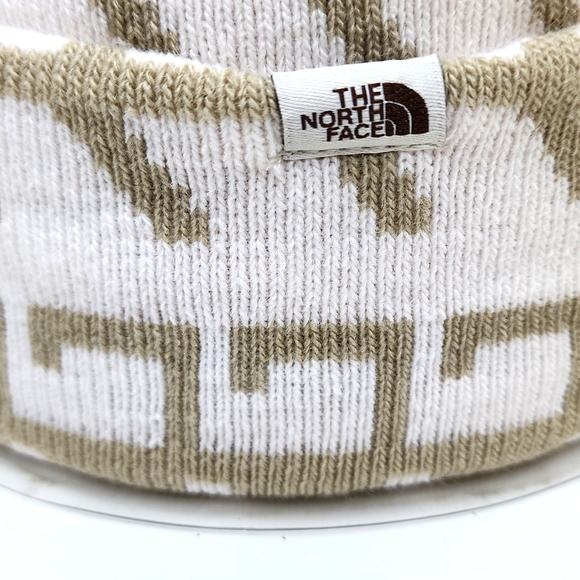 THE NORTH FACE BEANIE HAT TAN & CREAM COLOR - Picture 5 of 8